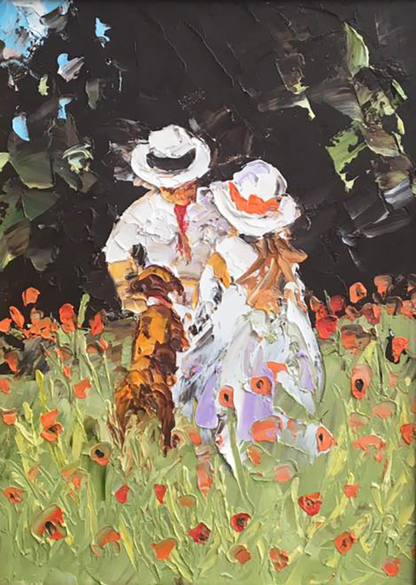 Childhood Sweethearts a Palette knife painting.