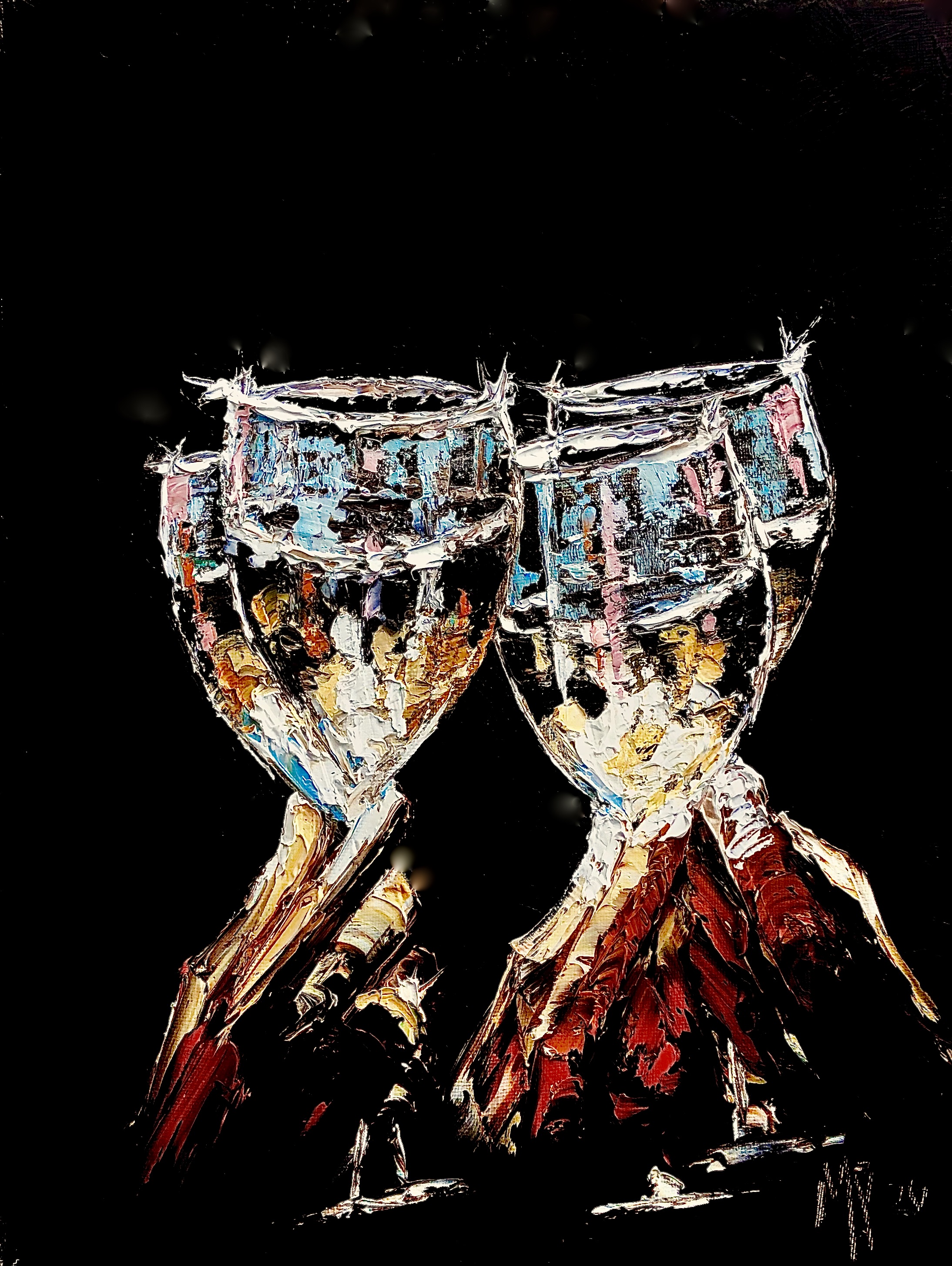 'To A Great Evening'Celebration wine, enjoyed at a party.